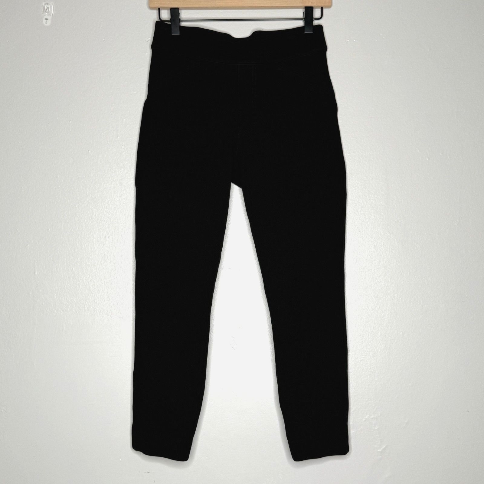 Spanx Womens Thick Pants Small Petite Black Skinny Ankle Office Career Formal